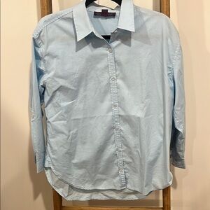 Gloria Vanderbilt Blue Casual Button Down Shirt